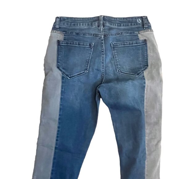 Kensie Two Tone‎ Released Hem Cropped Skinny Jeans N470 - Picture 5 of 7